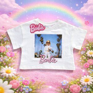 ZARA x BARBIE Collection Girls 8-9 KIDS TSHIRT Los Angeles Short Cropped Cotton
